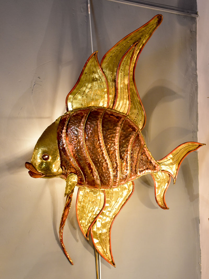 Vintage French fish wall light