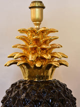 Large black pineapple lamp in the style of Maison Charles