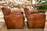 Pair of 1950’s French club chairs – small chapeau gendarme