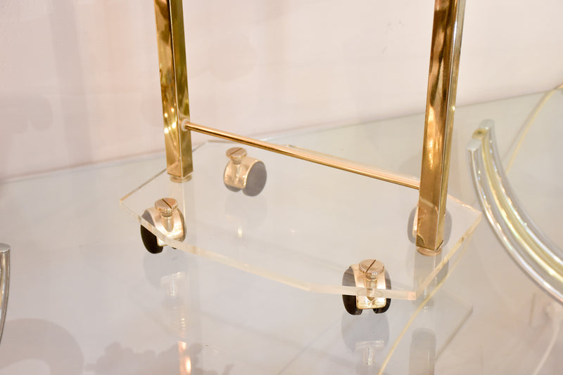 Vintage plexiglass valet stand on casters