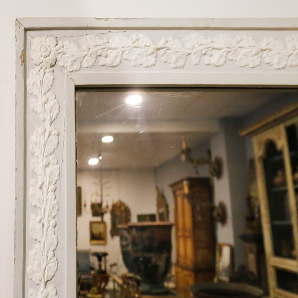 Large eighteenth century mirror with painted frame