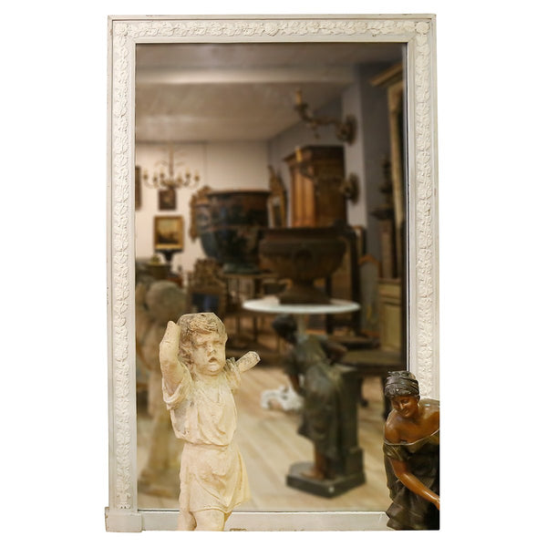 Large eighteenth century mirror with painted frame